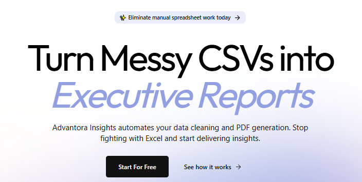 Product site, advantora-insights.com